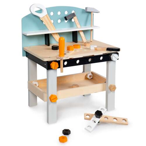 Atelier din lemn cu unelte 32 de elemente cu jucării ecologice