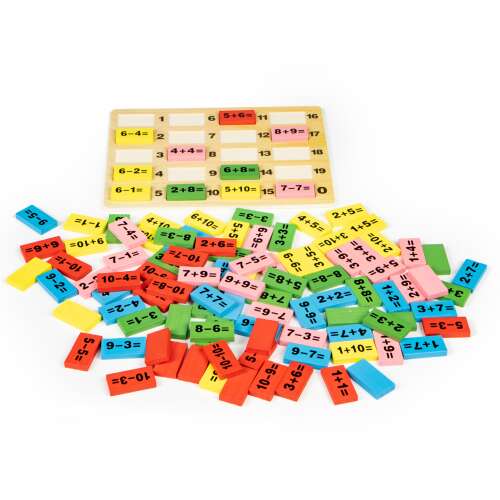 Oktatási matematikai blokkok dominóval táblával