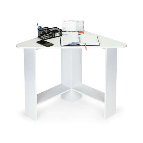 Moderný biely rohový počítačový stôl