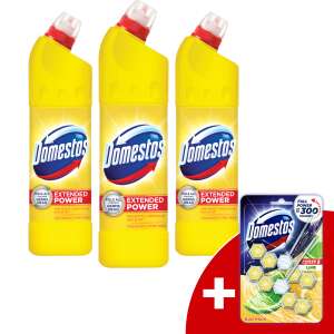 Domestos Extended Power dezinfekcijsko tekuće sredstvo za čišćenje Citrus 3x750ml + Poklon Domestos WC štapić
