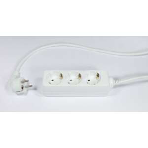 Tracon H3 3-utas hosszabbító kábel 3m-es kábellel, 16A, 250VAC, fehér - Tracon