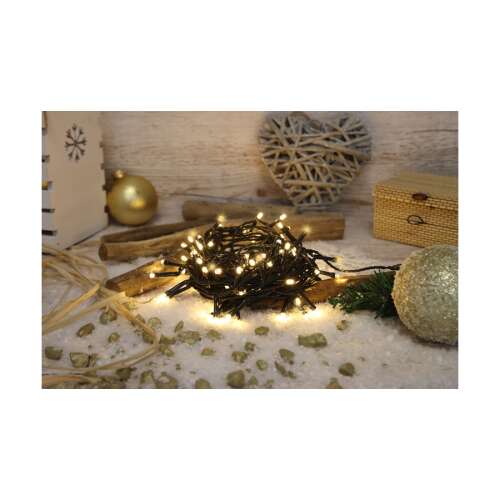 Tracon karácsonyi sziporkázó fényfüzér 5+20m meleg fehér kültéri/beltéri CHRSTOSW200WW, 200 LED lámpa, 25m teljes hossz, 5m tápkábel, meleg fehér fény, IP44 vízálló, tökéletes otthonának, kertjének vagy karácsonyfája díszítéséhez