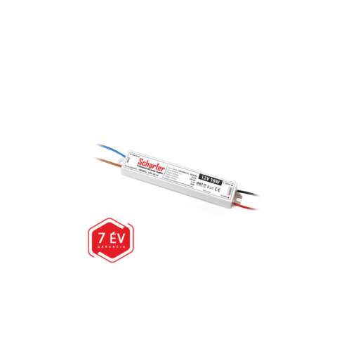 Scharfer 12V 18W LED tápegység, IP67 vízálló, 1,5A, 7 év garancia