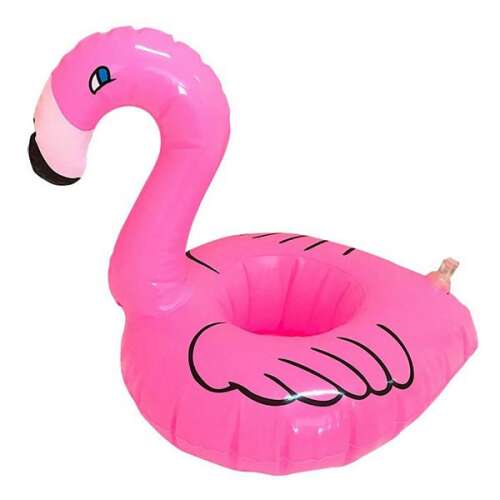 Felfújható,vízen úszó pohár tartó,flamingós 17,5×16×17cm 