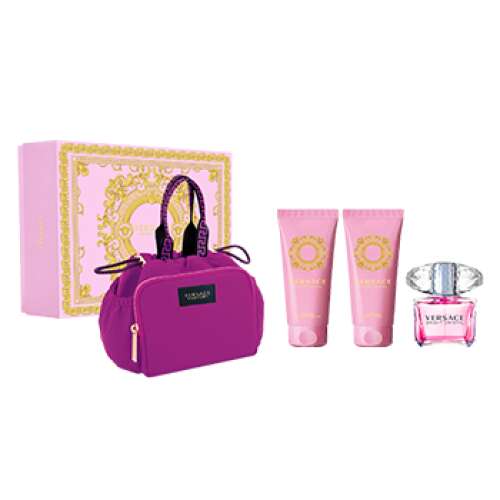 Versace Bright Crystal Ajándékcsomag - 90ml EDT + 100ml Tusfürdő + 100ml Testápoló