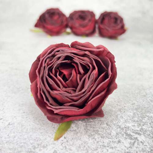 Selyemvirág - Százlevelű rózsafej, 5,5*5,5cm 4/cs - Bordó 8282BOR