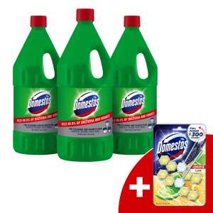 Domestos Extended Power tekuće sredstvo za čišćenje s dezinfekcijskim učinkom Pine 3x2L + Poklon Domestos WC osvježivač