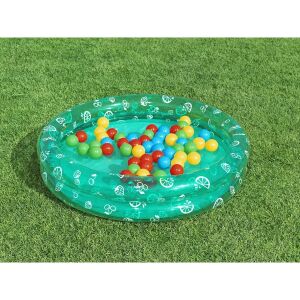 Bestway Pit Play aufblasbarer Pool gefüllt mit bunten Bällen auf grünem Gras - Bestway