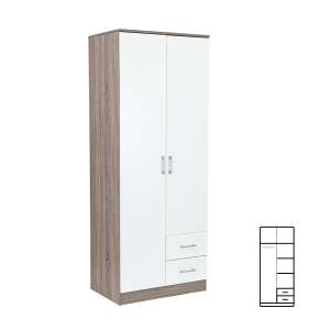 Dulap Miami 80x205 cm alb-stejar York 95699125 - Dulapuri