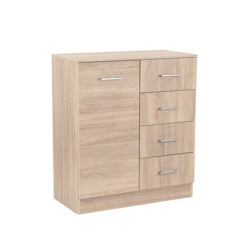 Miami Komód - 1 Ajtó, 4 Fiók - 80x92 cm - Sonoma Tölgy 95699174