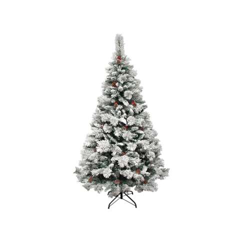 Timeless Tools 180 cm snow-frosted artificial Christmas tree with pine cones