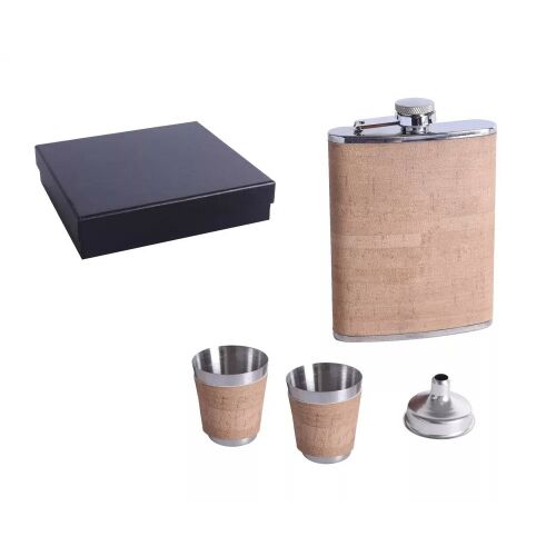 Flaska Szett Díszdobozban Barna Textil