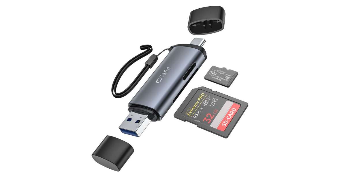 Adapter: Tech-Protect Ultraboost - Card Reader with USB / Type-C (USB-C) / SD / MicroSD ports 95726548