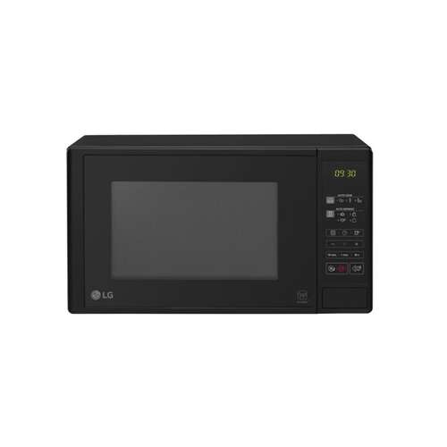 LG MS2042D black microwave oven, front view