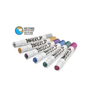 Stilouri pentru pictură pe față Carioca MaskUp Metallic, 6 bucăți, culori metalice, ușor de spălat, pentru copii și adulți, pictură pe față, machiaj pentru costume, articole de petrecere - Vopsele pentru fata
