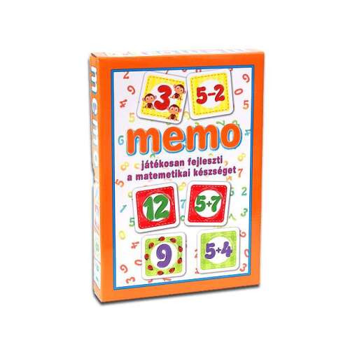 Matematika memóriajáték, a játék 32 memóriakártyát tartalmaz, 16 párt, matematikai műveletekkel és számokkal - Memória játék