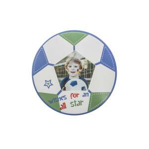 Alex kék focilabda alakú képkeret gyerekeknek, 18x1x18 cm - Képkeret