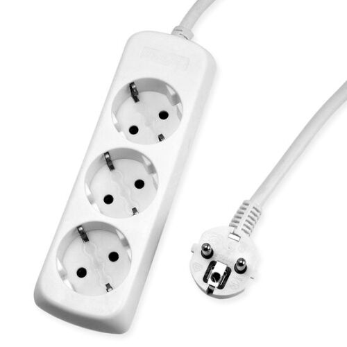 Elektrický predlžovací kábel s uzemnením a ochranou pre deti, 3 zásuvky, kábel 3m 136063871