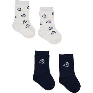IDEXE 2 pár űrhajómintás fehér-sötétkék zokni - 62 35860103 Gyerek zokni, térdtappancs