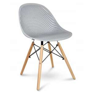 Cava Scandinavian style chair, grey, with wooden legs - Kitchen Furniture