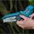 Dedra 18V cordless chainsaw, 10cm, 4 inch, blue, electric, pruning saw, branch cutter, tree trimming, garden tool