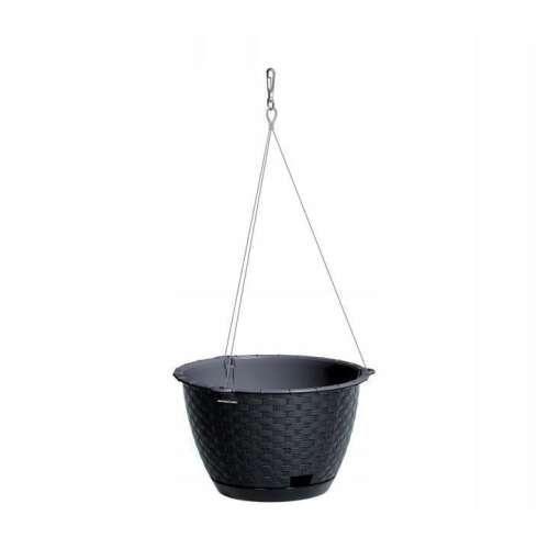 Decorative Planter with Chain, Round, Anthracite, 24.3x16 cm, Ratolla Round WS