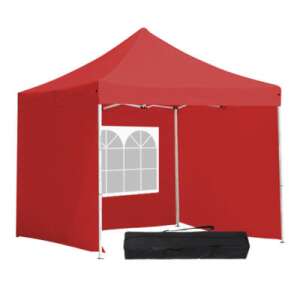 Červený skladací altánok s 3 stenami a prenosnou taškou, 2,9 x 2,9 m - Záhradné altánky