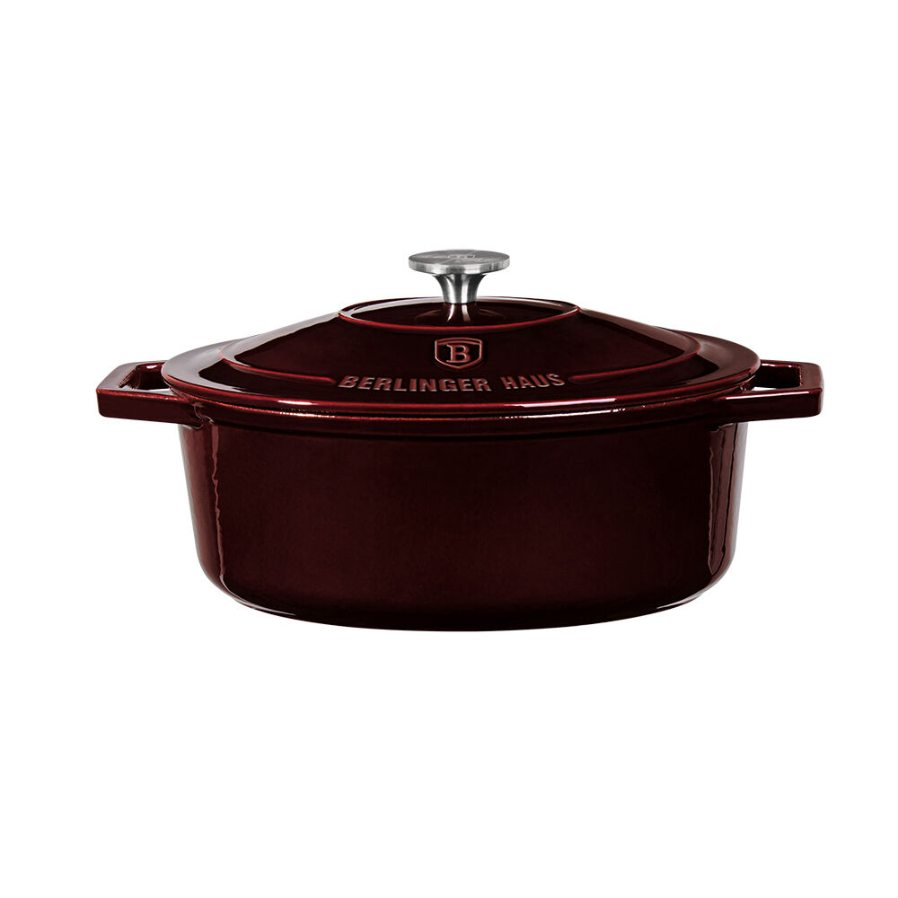 E-shop Oválna liatinová panvica Metallic Line Burgundy Edition 30 cm - bordová