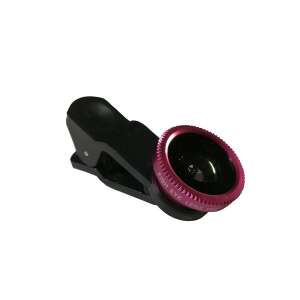 Hot pink univerzális telefon lencse, széles látószögű lencse mobiltelefonhoz, halszem lencse okostelefonhoz, makro lencse mobiltelefonhoz, ZMR-LCS-1-3 - Objektív lencse mobiltelefonhoz