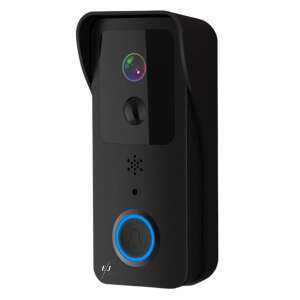 Sonerie inteligenta video cu alarma, rezistenta la apa, infrarosu night vision, sunet bidirectional, acumulatori inclusi, wireless 2.4G si 5G, control aplicatie, negru 95785715 - Sonerii