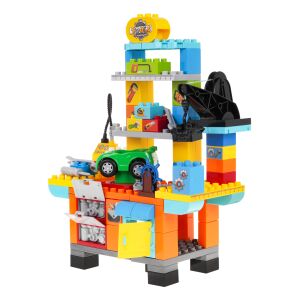 Építőkészlet barkácsműhely: Plastic building block workshop with toy car and tools - DIY Craft Kit