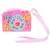 Pink bubble blowing camera with light and sound effects, gear mechanism, with strap