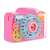 Pink bubble blowing camera with light and sound effects, gear mechanism