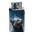Cicás ágyneműhuzat, Cicás Dark ágyneműhuzat, 140x200cm paplanhuzat, 70x90cm párnahuzat, mikrofiber, kék macska, szürke macska