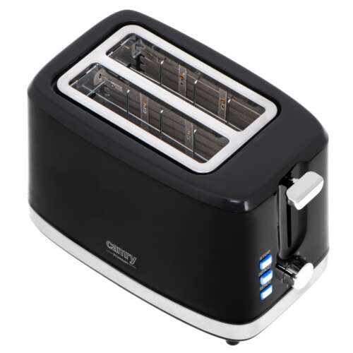 Camry CR3218 Schwarzer Toaster, 900W, schräge Ansicht