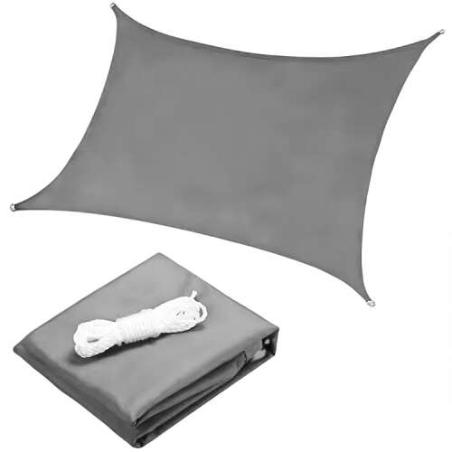 ModernHome rechteckiges Sonnensegel, grau, 2x3m, wasserdicht, Sonnensegel für Garten oder Terrasse