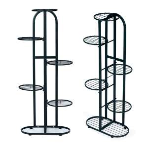 Modern 6-Tier Black Metal Plant Stand