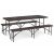 ModernHome folding garden table set with 2 benches, 180cm, perfect for outdoor dining and events