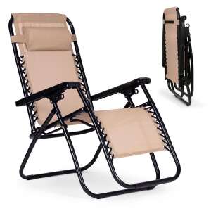 Gartensessel mit verstellbarer Rückenlehne - beige zero gravity modernhome 99868092