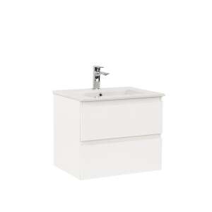 Vario Forte 60 fehér fürdőszoba alsószekrény mosdóval és két fiókkal - Bútor