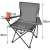 Trizand folding camping chair with cup holder and armrests, grey, dimensions