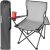 Trizand folding camping chair with cup holder armrest #grey 95819007