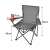 Trizand folding camping chair with cup holder and armrests, grey, dimensions