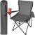 Trizand folding camping chair with cup holder and armrests, grey