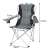 Trizand XXL camping chair with cup holder and armrests, black and gray, dimensions
