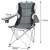 Trizand XXL camping chair with cup holder and armrests, black and gray, dimensions