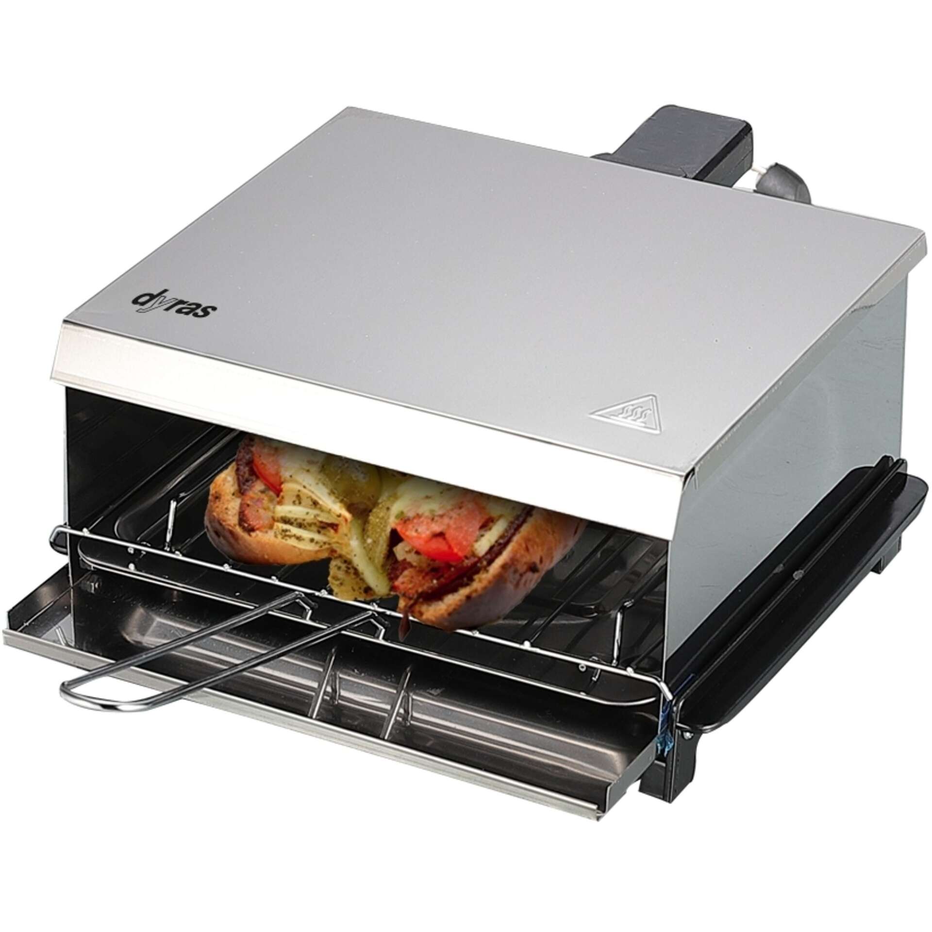 Dyras Retro Grill Szendvicssütő 800W, rozsdamentes acél