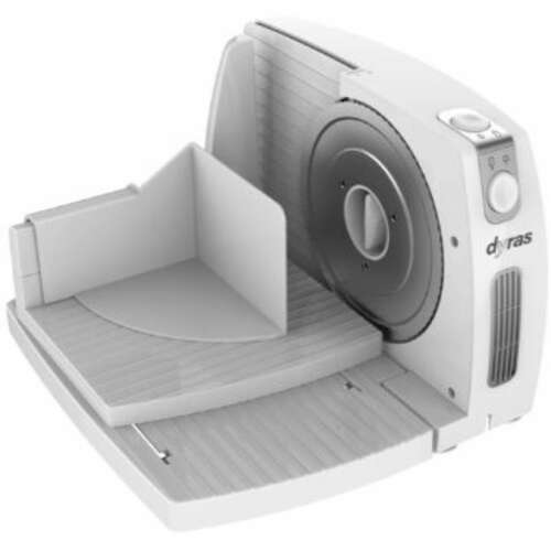 Dyras MS-3001W elektromos szeletelőgép, fehér, ferde nézet