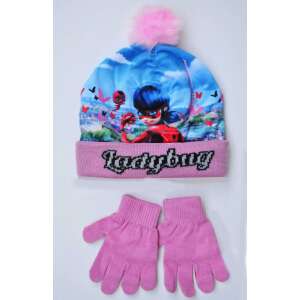 Miraculous Ladybug Wintermütze und Handschuhe Set für Mädchen, rosa Mütze mit Ladybug-Bild, rosa Handschuhe - Kindermützen, Sets