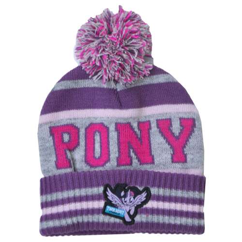 Caciula de iarnă din tricot My Little Pony cu logo pentru fete de 3-5 ani